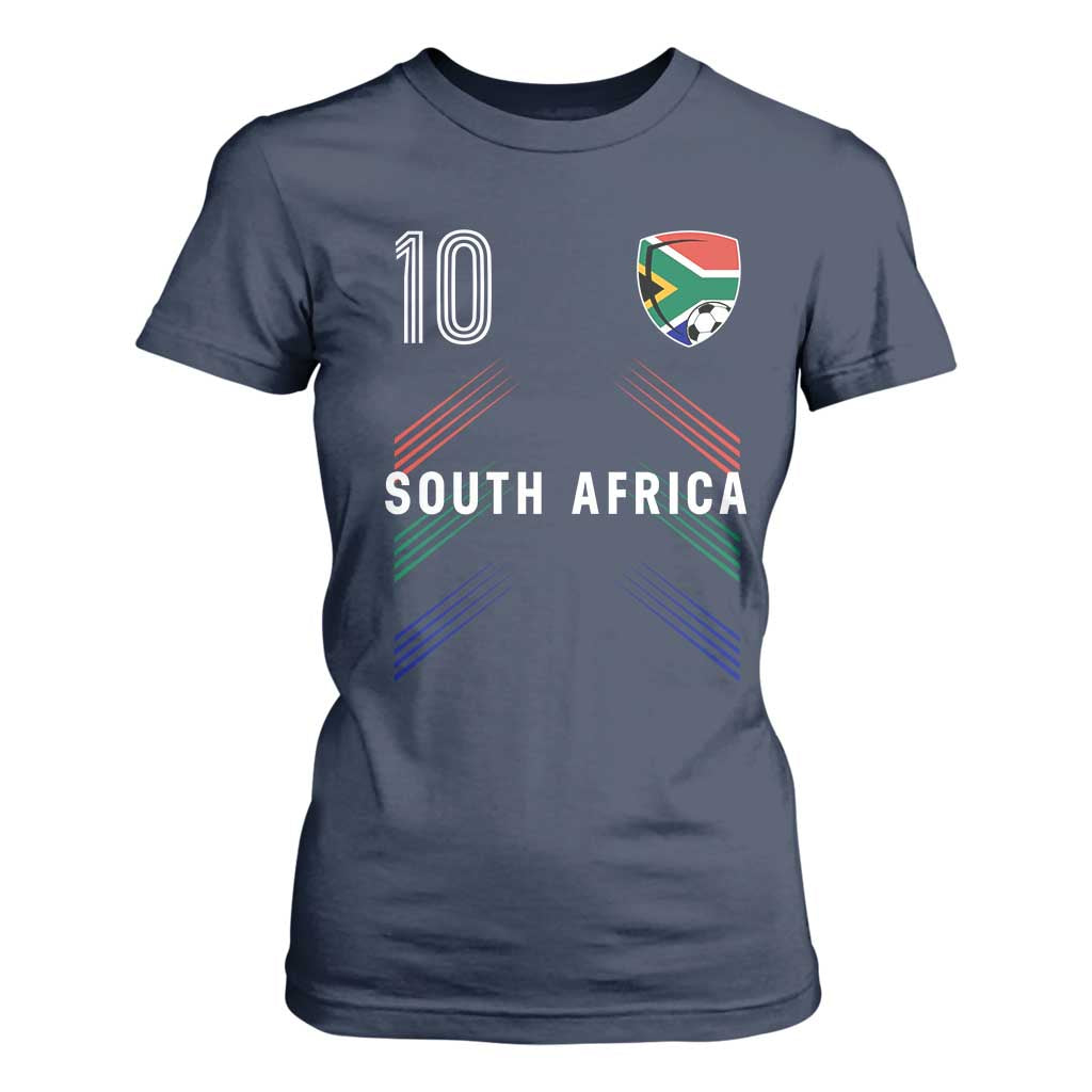 South Africa Soccer Sports Graphic Number 10 Jersey Style T Shirt For Women Proud South African Football Fans Game Day Pride