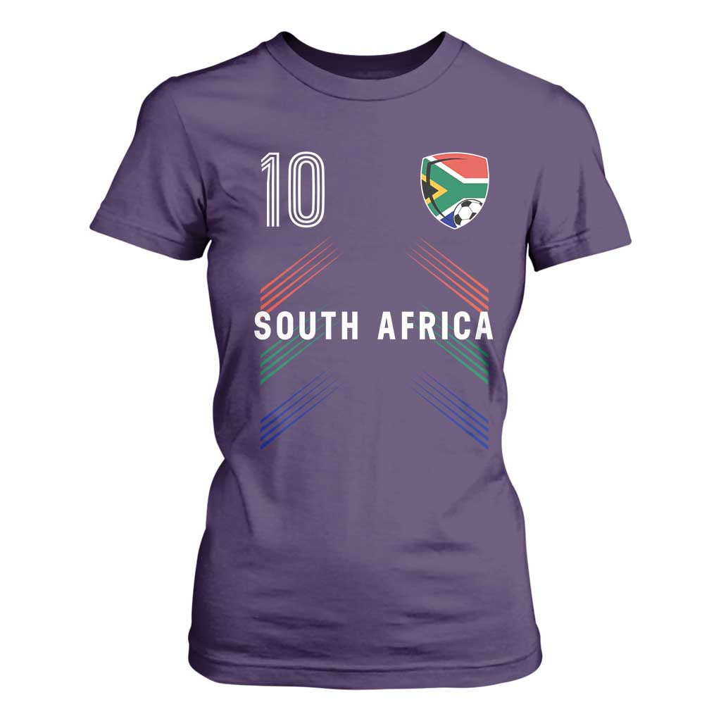 South Africa Soccer Sports Graphic Number 10 Jersey Style T Shirt For Women Proud South African Football Fans Game Day Pride