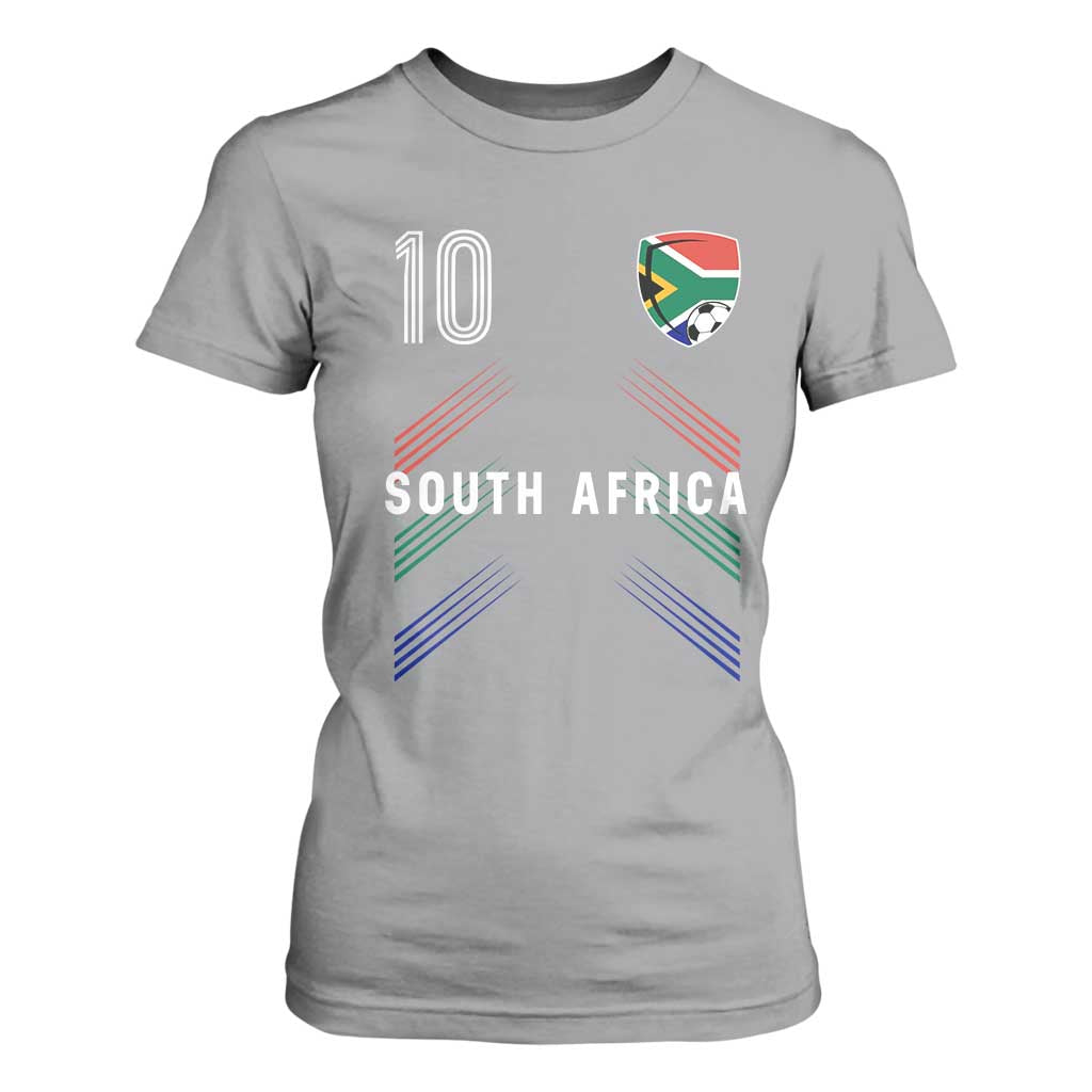 South Africa Soccer Sports Graphic Number 10 Jersey Style T Shirt For Women Proud South African Football Fans Game Day Pride