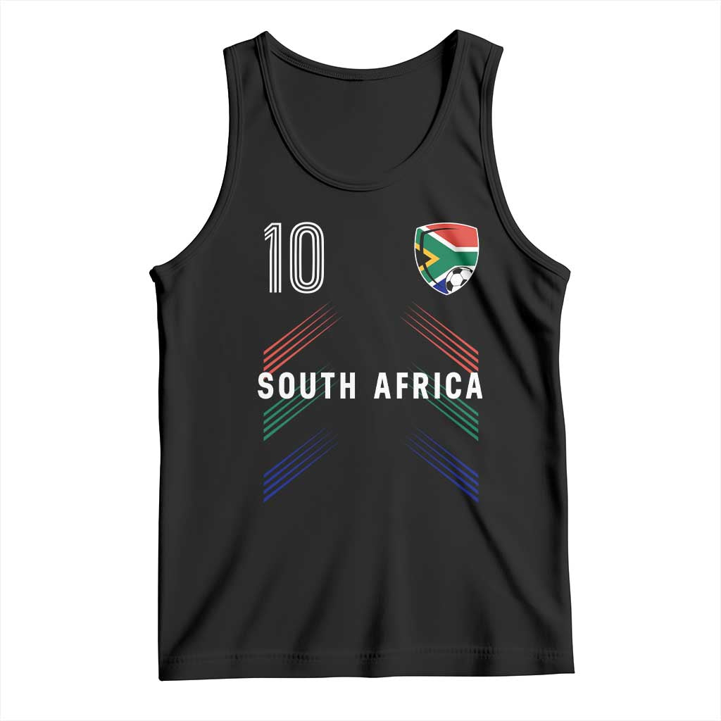 South Africa Soccer Sports Graphic Number 10 Jersey Style Tank Top Proud South African Football Fans Game Day Pride TS02 Black Print Your Wear