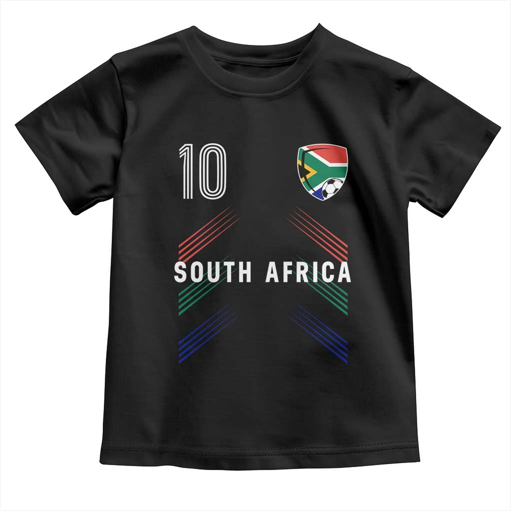 South Africa Soccer Sports Graphic Number 10 Jersey Style Toddler T Shirt Proud South African Football Fans Game Day Pride