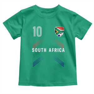 South Africa Soccer Sports Graphic Number 10 Jersey Style Toddler T Shirt Proud South African Football Fans Game Day Pride