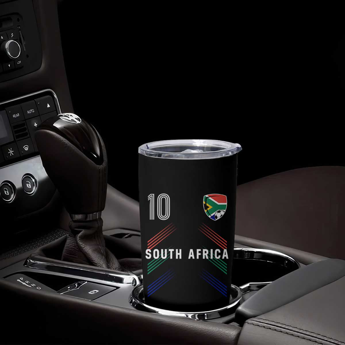 South Africa Soccer Sports Graphic Number 10 Jersey Style Tumbler Cup Proud South African Football Fans Game Day Pride