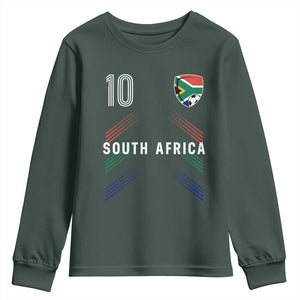 South Africa Soccer Sports Graphic Number 10 Jersey Style Youth Sweatshirt Proud South African Football Fans Game Day Pride