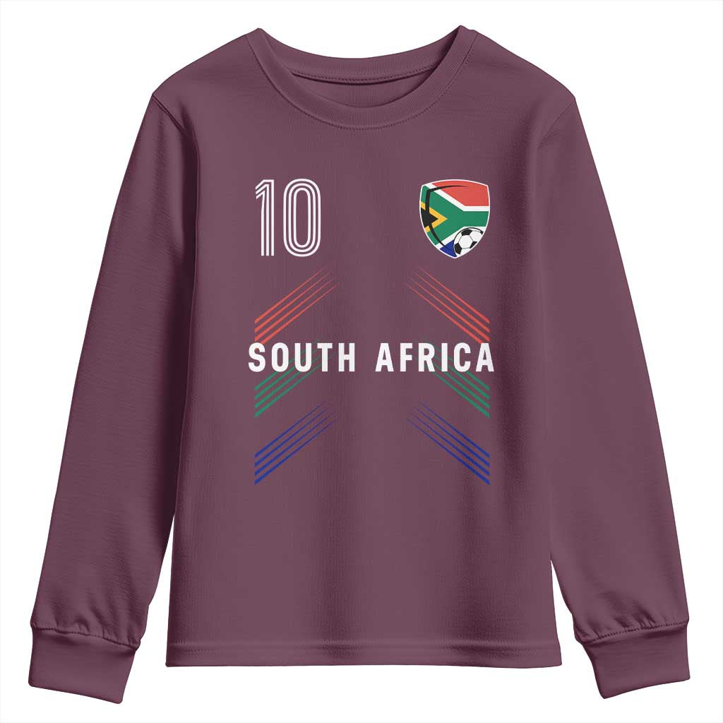 South Africa Soccer Sports Graphic Number 10 Jersey Style Youth Sweatshirt Proud South African Football Fans Game Day Pride