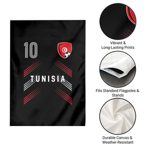 Tunisia Soccer Sports Graphic Number 10 Jersey Style Garden Flag Proud Tunisian Football Fans Game Day Maghreb Pride
