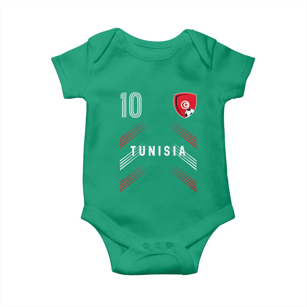 Tunisia Soccer Sports Graphic Number 10 Jersey Style Baby Onesie Proud Tunisian Football Fans Game Day Maghreb Pride