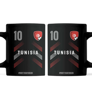 Tunisia Soccer Sports Graphic Number 10 Jersey Style Coffee Mug Proud Tunisian Football Fans Game Day Maghreb Pride