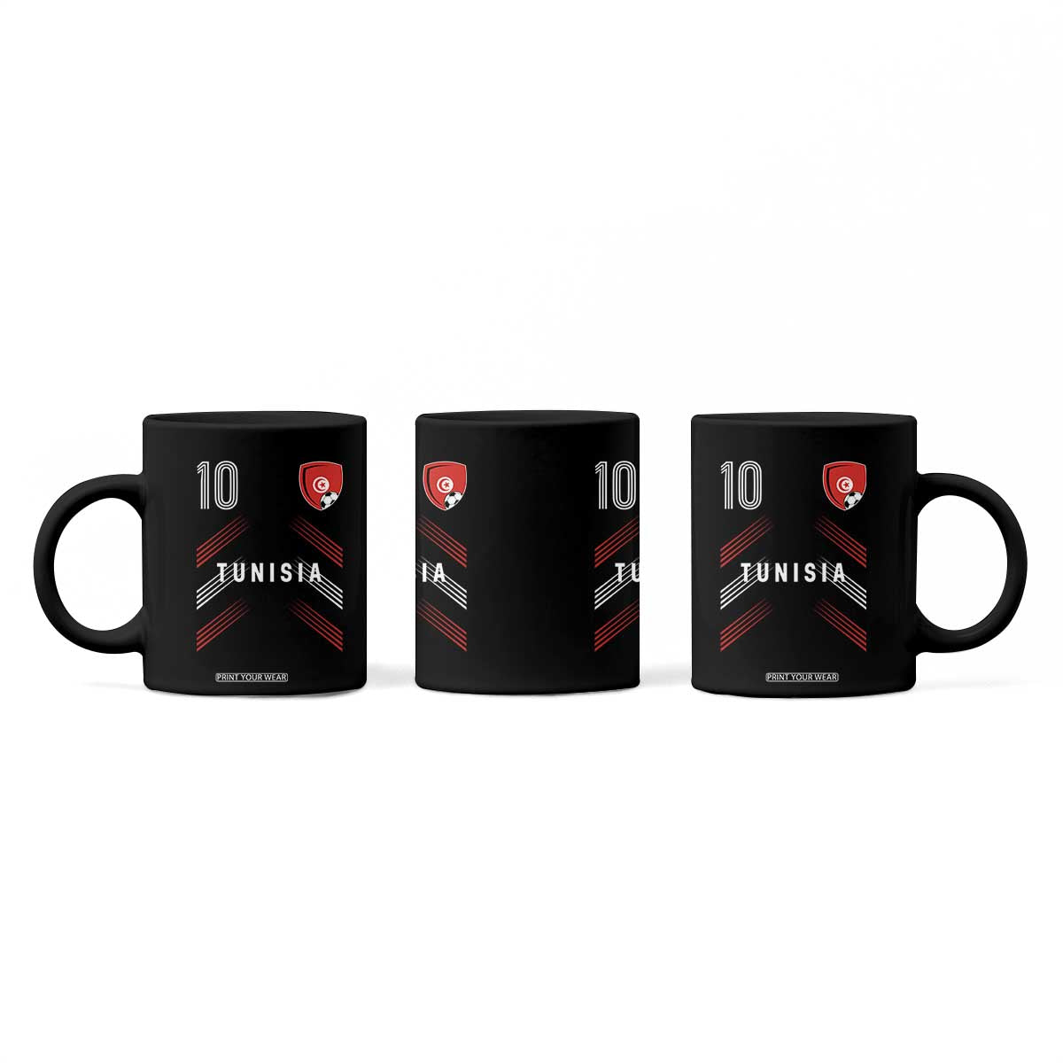 Tunisia Soccer Sports Graphic Number 10 Jersey Style Coffee Mug Proud Tunisian Football Fans Game Day Maghreb Pride