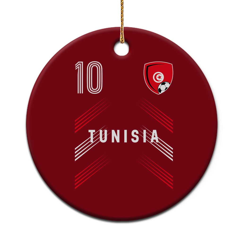 Tunisia Soccer Sports Graphic Number 10 Jersey Style Ceramic Ornament Proud Tunisian Football Fans Game Day Maghreb Pride