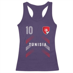 Tunisia Soccer Sports Graphic Number 10 Jersey Style Racerback Tank Top Proud Tunisian Football Fans Game Day Maghreb Pride
