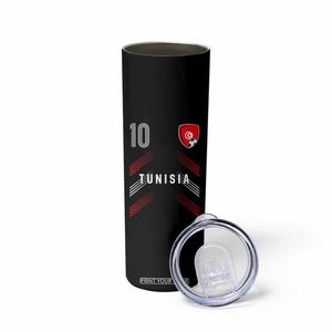 Tunisia Soccer Sports Graphic Number 10 Jersey Style Skinny Tumbler Proud Tunisian Football Fans Game Day Maghreb Pride