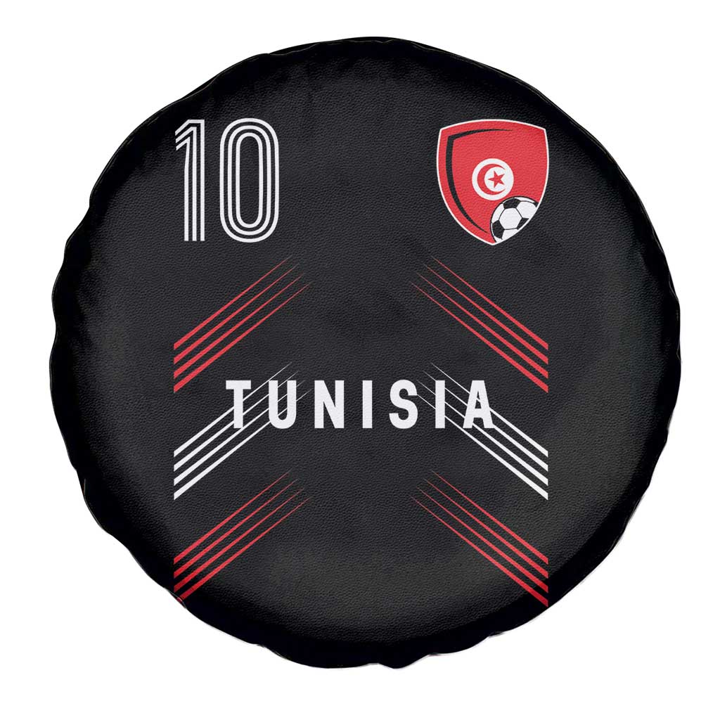 Tunisia Soccer Sports Graphic Number 10 Jersey Style Spare Tire Cover Proud Tunisian Football Fans Game Day Maghreb Pride