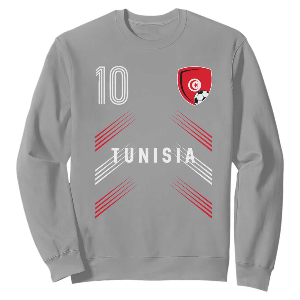 Tunisia Soccer Sports Graphic Number 10 Jersey Style Sweatshirt Proud Tunisian Football Fans Game Day Maghreb Pride