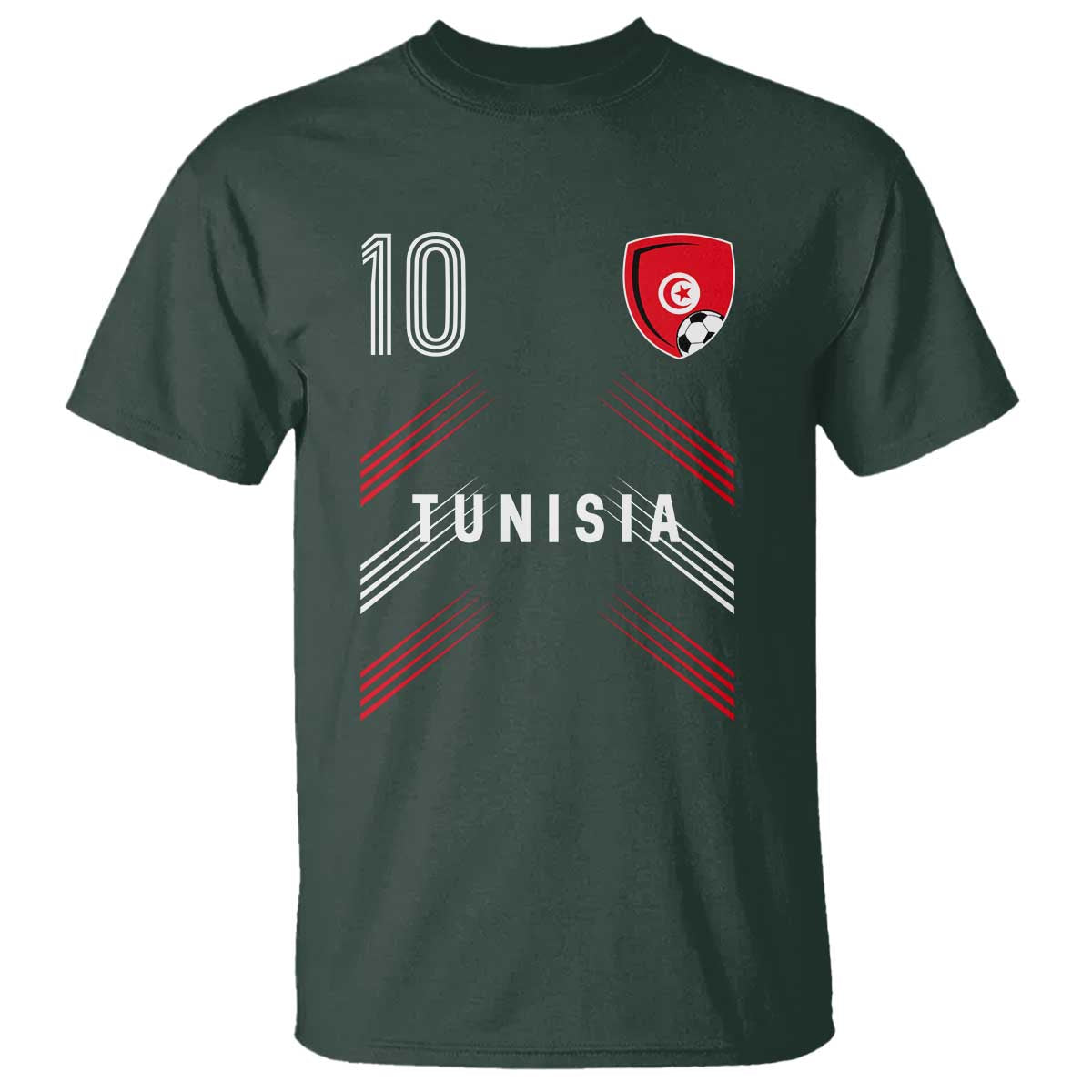 Tunisia Soccer Sports Graphic Number 10 Jersey Style T Shirt Proud Tunisian Football Fans Game Day Maghreb Pride
