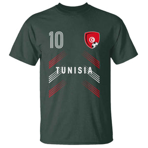 Tunisia Soccer Sports Graphic Number 10 Jersey Style T Shirt Proud Tunisian Football Fans Game Day Maghreb Pride