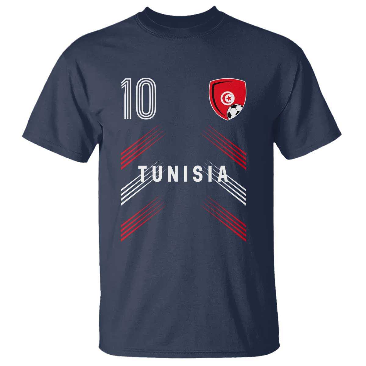 Tunisia Soccer Sports Graphic Number 10 Jersey Style T Shirt Proud Tunisian Football Fans Game Day Maghreb Pride