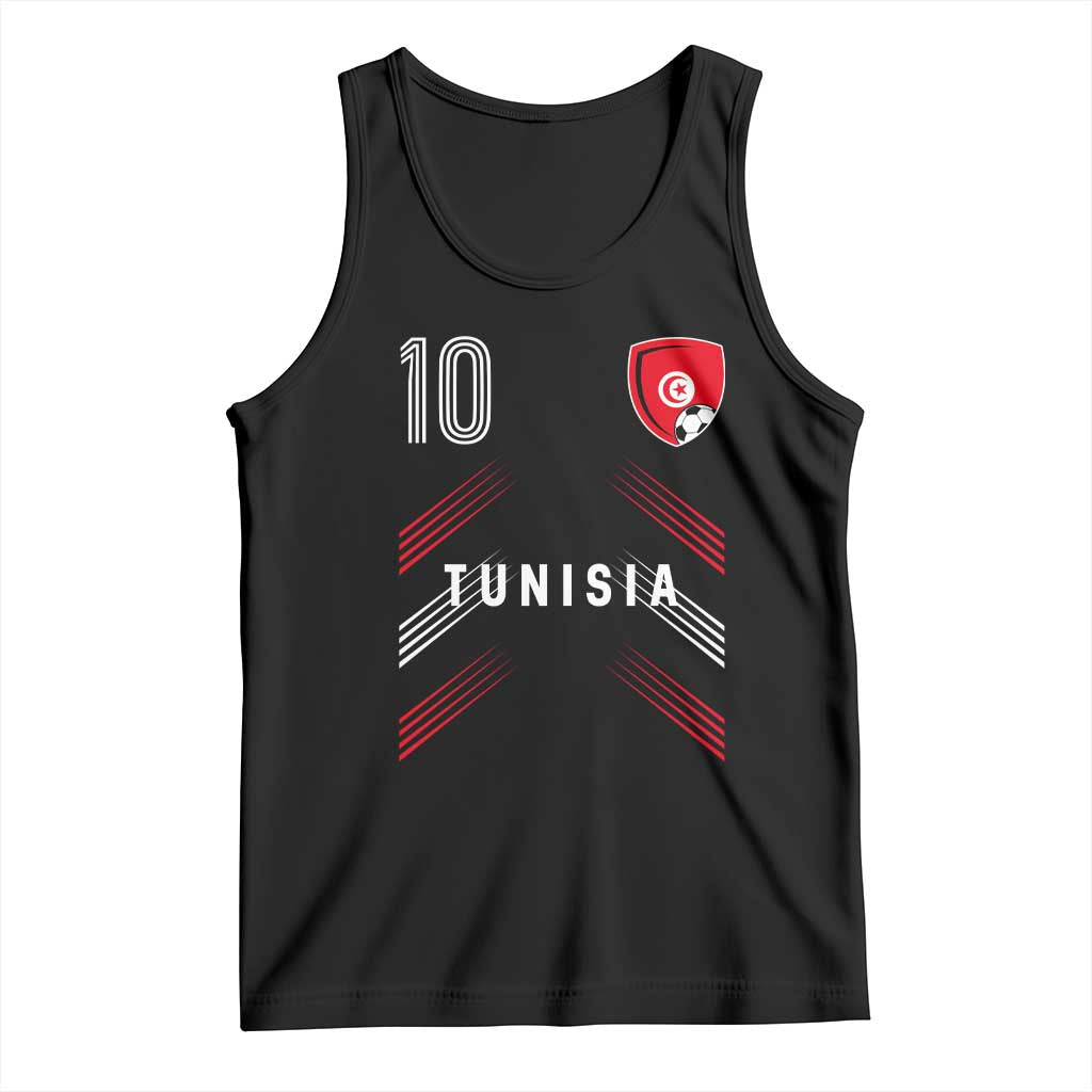 Tunisia Soccer Sports Graphic Number 10 Jersey Style Tank Top Proud Tunisian Football Fans Game Day Maghreb Pride TS02 Black Print Your Wear