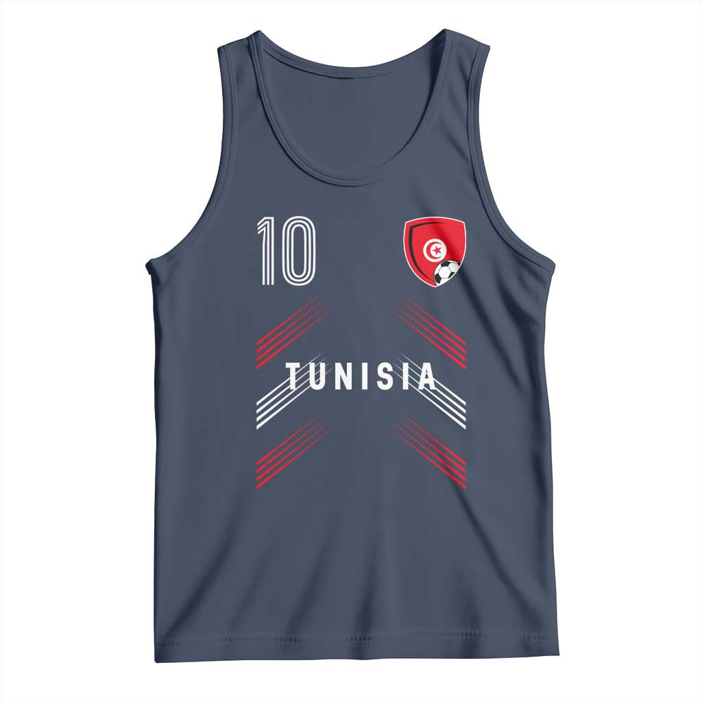 Tunisia Soccer Sports Graphic Number 10 Jersey Style Tank Top Proud Tunisian Football Fans Game Day Maghreb Pride