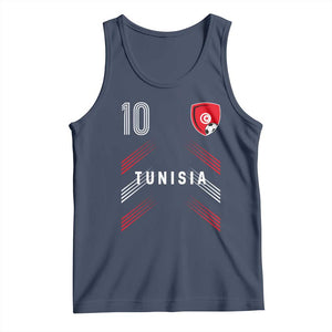 Tunisia Soccer Sports Graphic Number 10 Jersey Style Tank Top Proud Tunisian Football Fans Game Day Maghreb Pride