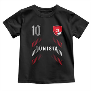 Tunisia Soccer Sports Graphic Number 10 Jersey Style Toddler T Shirt Proud Tunisian Football Fans Game Day Maghreb Pride