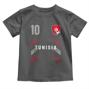 Tunisia Soccer Sports Graphic Number 10 Jersey Style Toddler T Shirt Proud Tunisian Football Fans Game Day Maghreb Pride