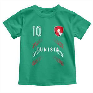 Tunisia Soccer Sports Graphic Number 10 Jersey Style Toddler T Shirt Proud Tunisian Football Fans Game Day Maghreb Pride