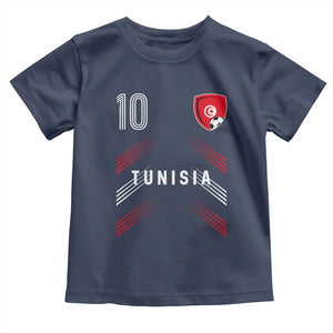 Tunisia Soccer Sports Graphic Number 10 Jersey Style Toddler T Shirt Proud Tunisian Football Fans Game Day Maghreb Pride