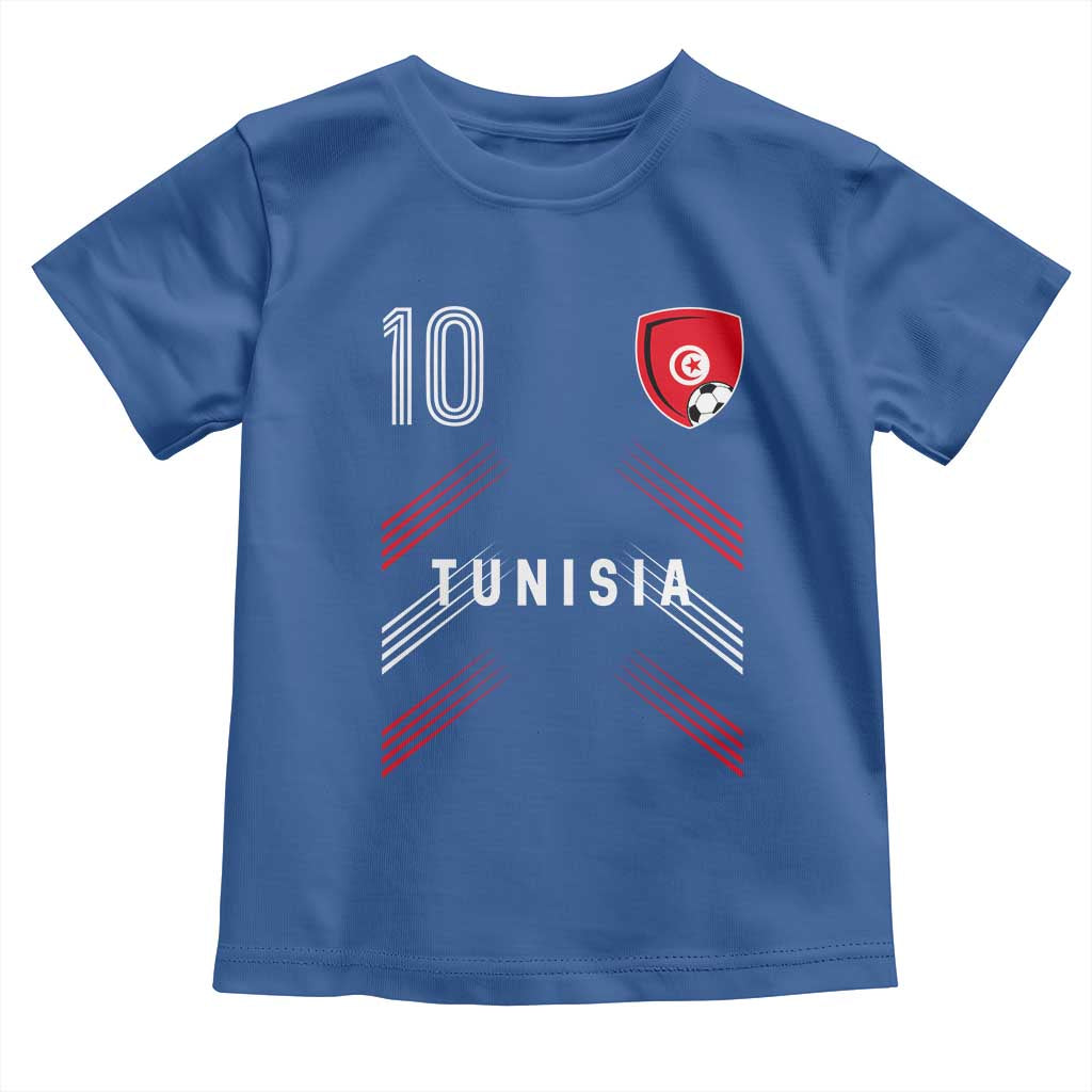 Tunisia Soccer Sports Graphic Number 10 Jersey Style Toddler T Shirt Proud Tunisian Football Fans Game Day Maghreb Pride