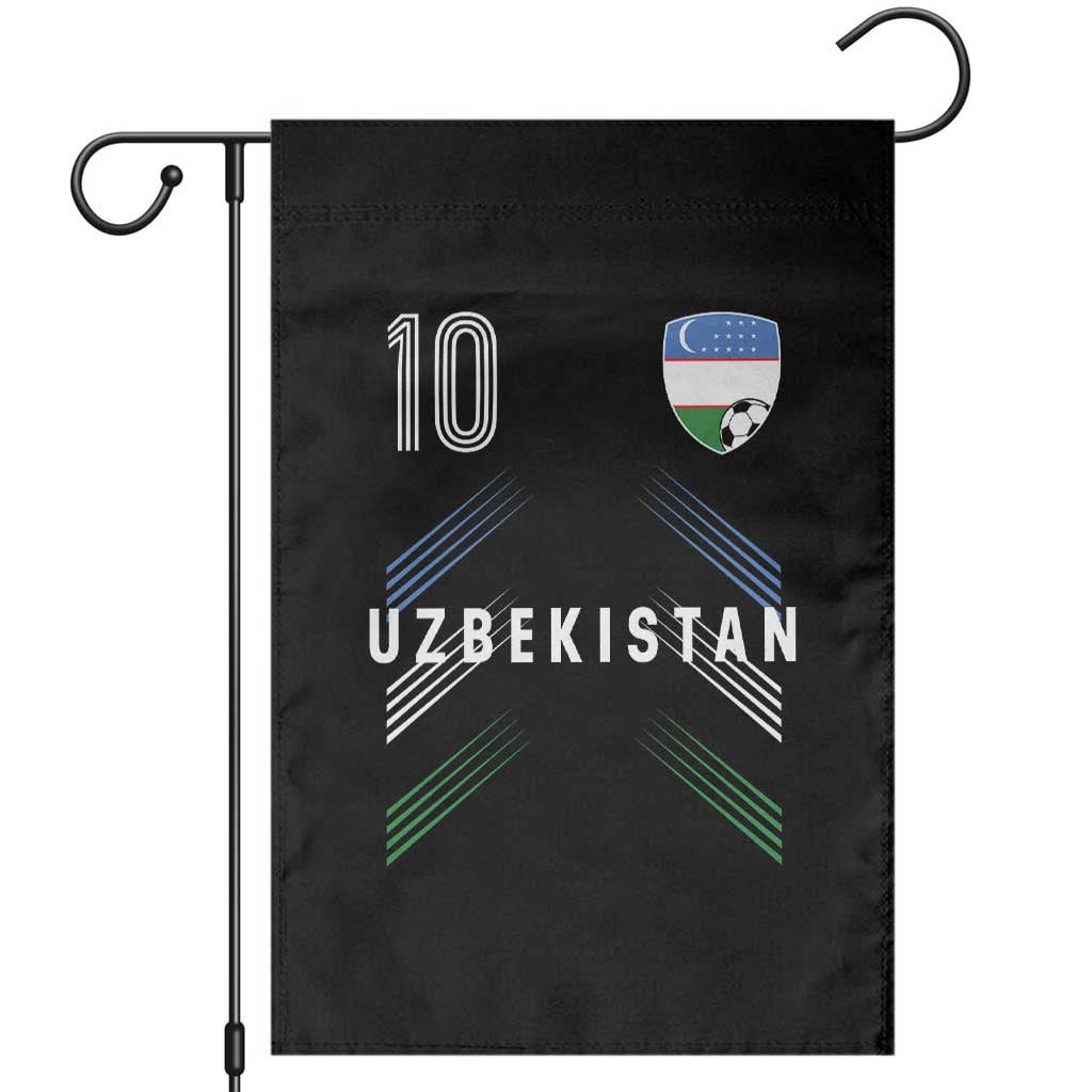 Uzbekistan Soccer Sports Graphic Number 10 Jersey Style Garden Flag Proud Uzbek Football Fans Game Day Pride TS02 Black Print Your Wear