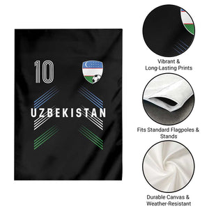 Uzbekistan Soccer Sports Graphic Number 10 Jersey Style Garden Flag Proud Uzbek Football Fans Game Day Pride
