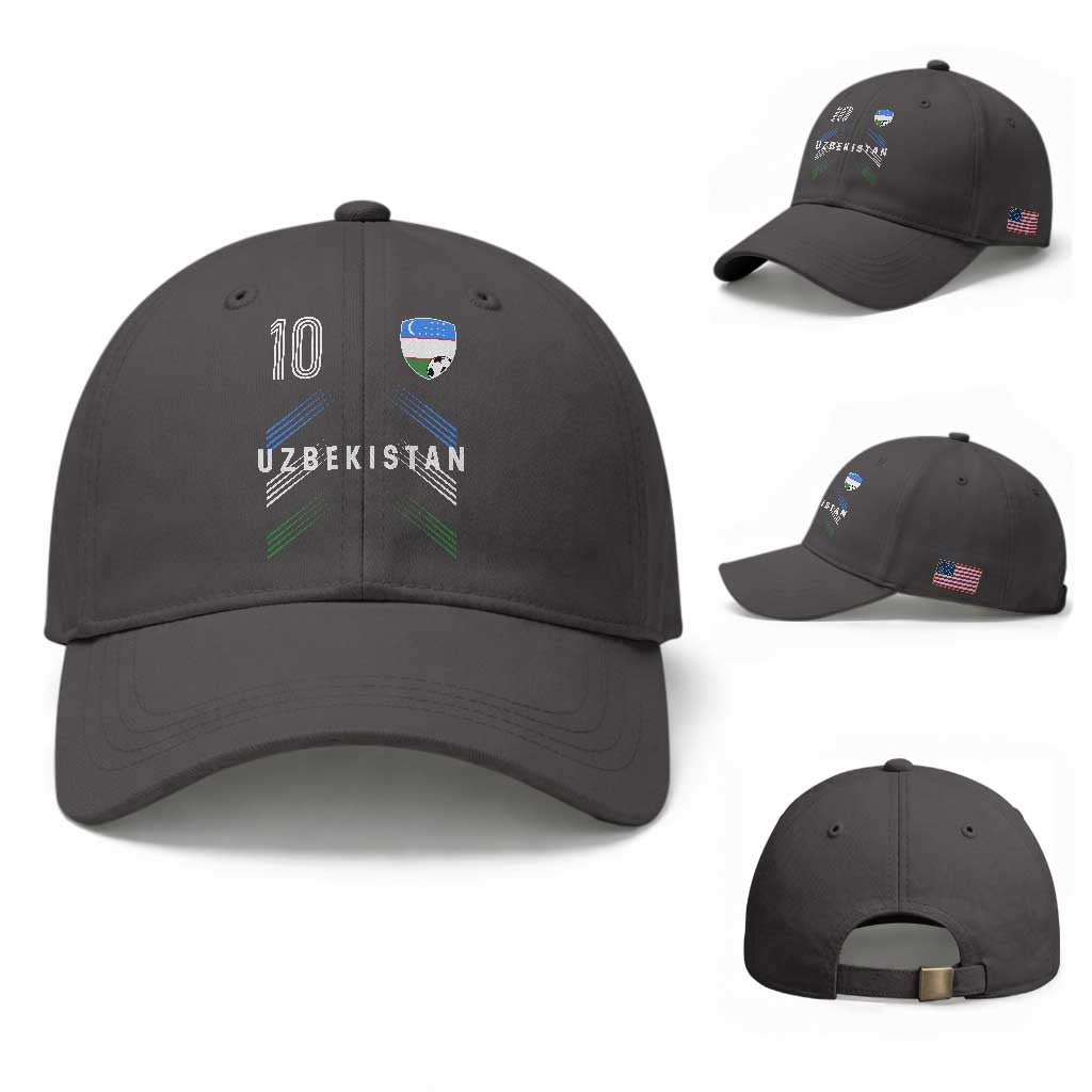 Uzbekistan Soccer Sports Graphic Number 10 Jersey Style Baseball Cap Proud Uzbek Football Fans Game Day Pride