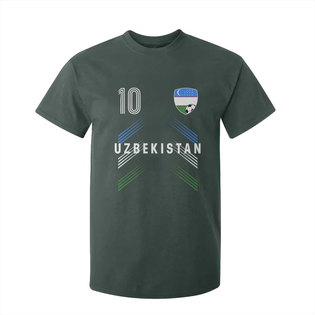 Uzbekistan Soccer Sports Graphic Number 10 Jersey Style T Shirt For Kid Proud Uzbek Football Fans Game Day Pride