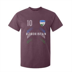 Uzbekistan Soccer Sports Graphic Number 10 Jersey Style T Shirt For Kid Proud Uzbek Football Fans Game Day Pride