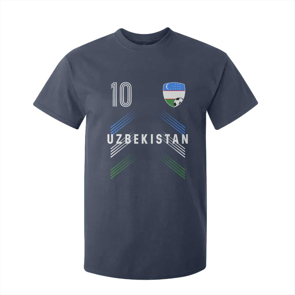 Uzbekistan Soccer Sports Graphic Number 10 Jersey Style T Shirt For Kid Proud Uzbek Football Fans Game Day Pride