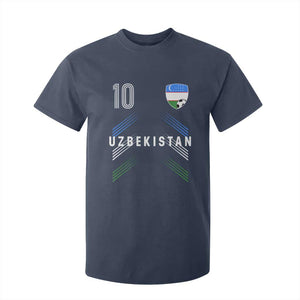 Uzbekistan Soccer Sports Graphic Number 10 Jersey Style T Shirt For Kid Proud Uzbek Football Fans Game Day Pride