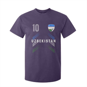 Uzbekistan Soccer Sports Graphic Number 10 Jersey Style T Shirt For Kid Proud Uzbek Football Fans Game Day Pride