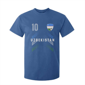 Uzbekistan Soccer Sports Graphic Number 10 Jersey Style T Shirt For Kid Proud Uzbek Football Fans Game Day Pride