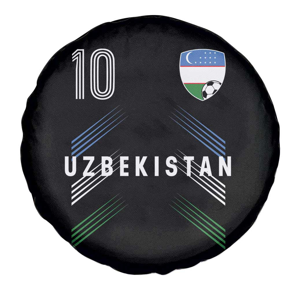 Uzbekistan Soccer Sports Graphic Number 10 Jersey Style Spare Tire Cover Proud Uzbek Football Fans Game Day Pride
