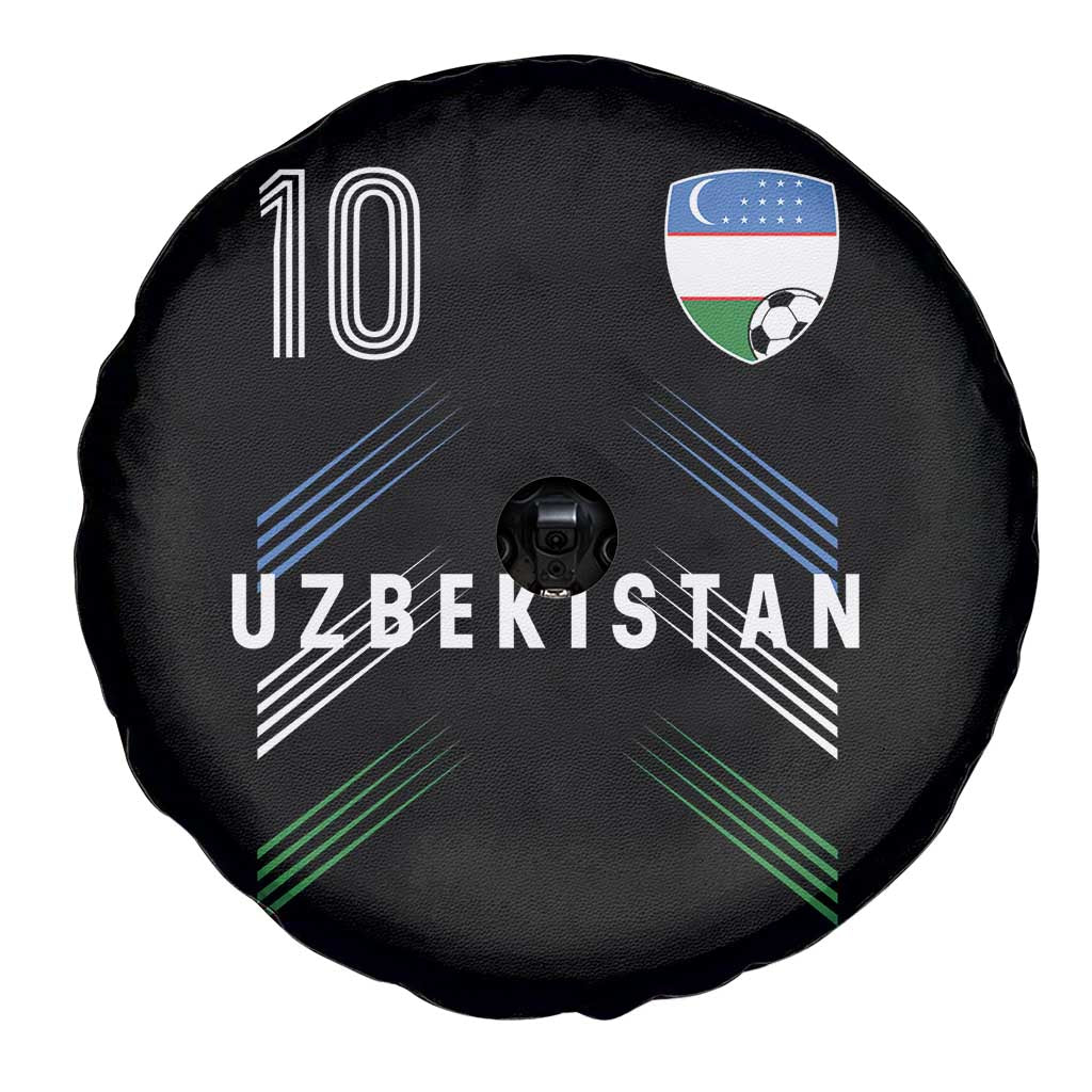 Uzbekistan Soccer Sports Graphic Number 10 Jersey Style Spare Tire Cover Proud Uzbek Football Fans Game Day Pride
