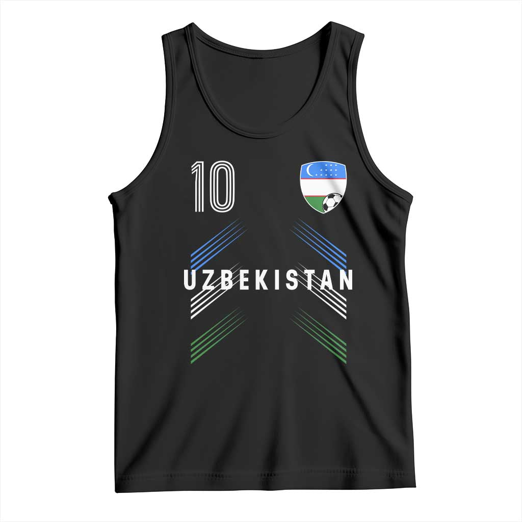 Uzbekistan Soccer Sports Graphic Number 10 Jersey Style Tank Top Proud Uzbek Football Fans Game Day Pride
