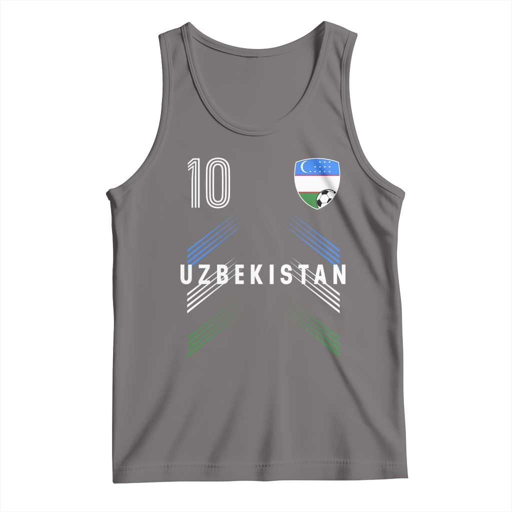 Uzbekistan Soccer Sports Graphic Number 10 Jersey Style Tank Top Proud Uzbek Football Fans Game Day Pride