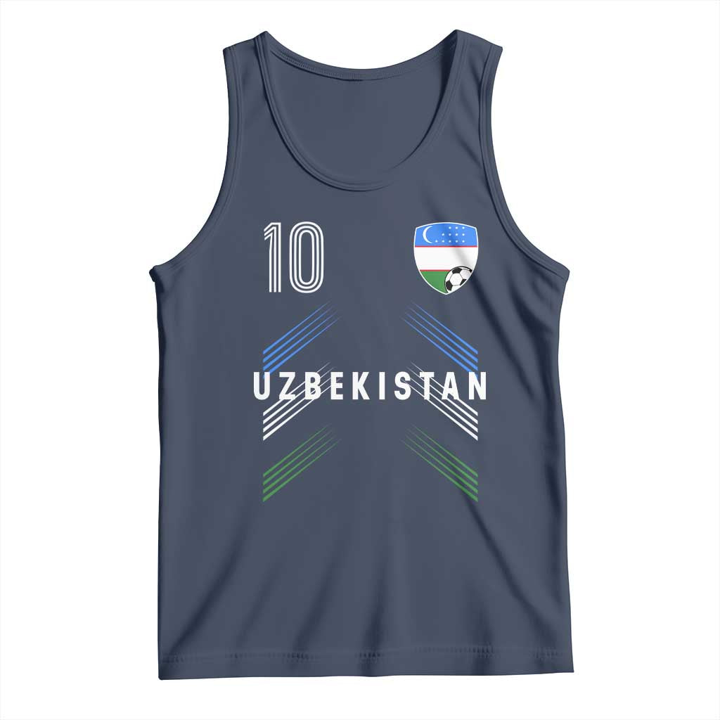 Uzbekistan Soccer Sports Graphic Number 10 Jersey Style Tank Top Proud Uzbek Football Fans Game Day Pride