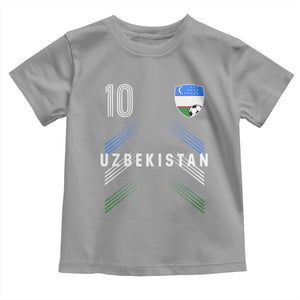 Uzbekistan Soccer Sports Graphic Number 10 Jersey Style Toddler T Shirt Proud Uzbek Football Fans Game Day Pride
