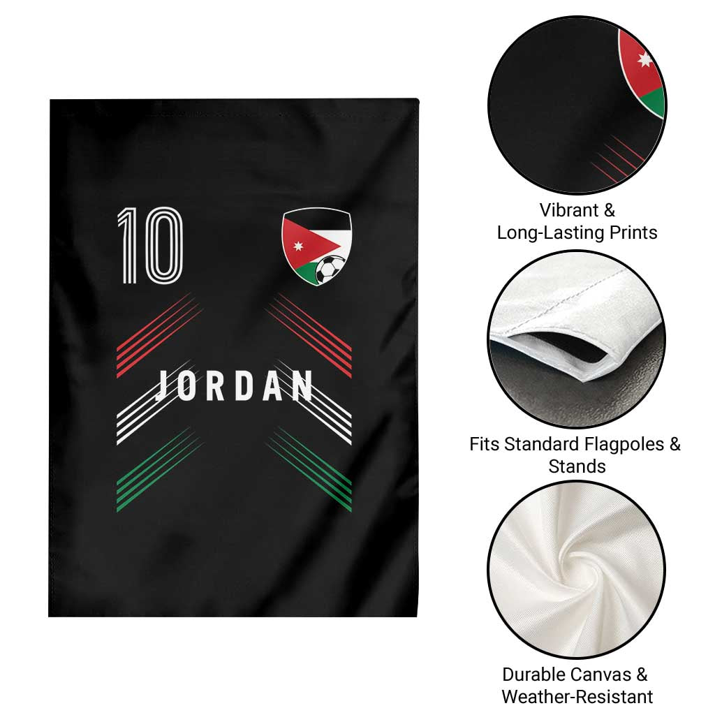 Jordan Soccer Sports Graphic Number 10 Jersey Style Garden Flag Proud Jordanian Football Fans Game Day Pride