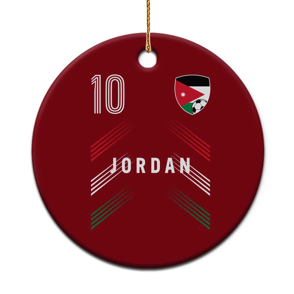 Jordan Soccer Sports Graphic Number 10 Jersey Style Ceramic Ornament Proud Jordanian Football Fans Game Day Pride