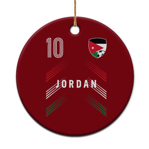 Jordan Soccer Sports Graphic Number 10 Jersey Style Ceramic Ornament Proud Jordanian Football Fans Game Day Pride