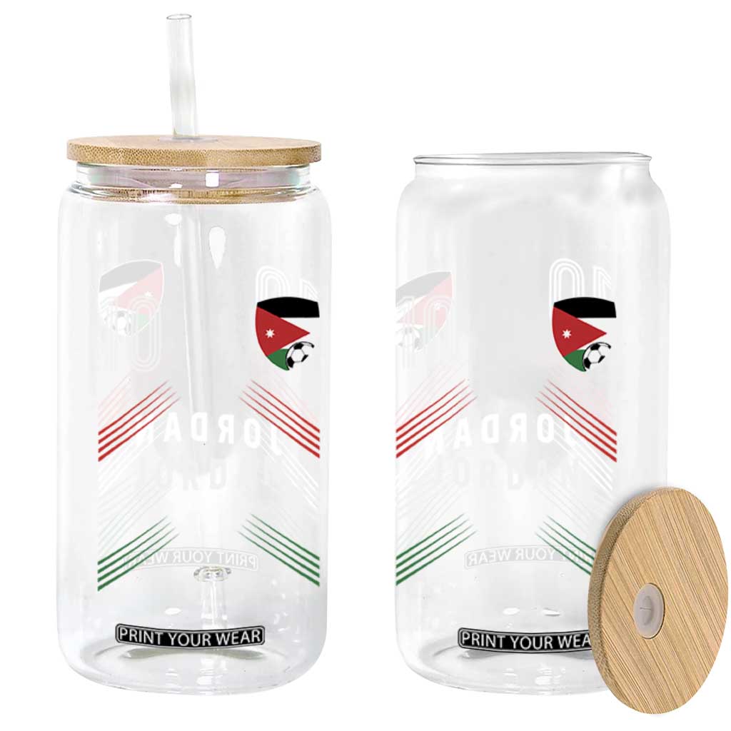 Jordan Soccer Sports Graphic Number 10 Jersey Style Glass Can Proud Jordanian Football Fans Game Day Pride