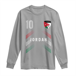 Jordan Soccer Sports Graphic Number 10 Jersey Style Long Sleeve Shirt Proud Jordanian Football Fans Game Day Pride