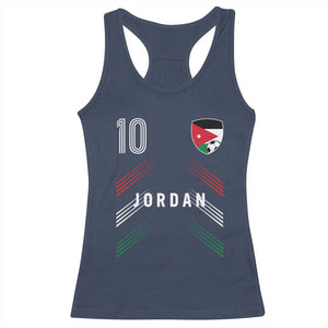 Jordan Soccer Sports Graphic Number 10 Jersey Style Racerback Tank Top Proud Jordanian Football Fans Game Day Pride